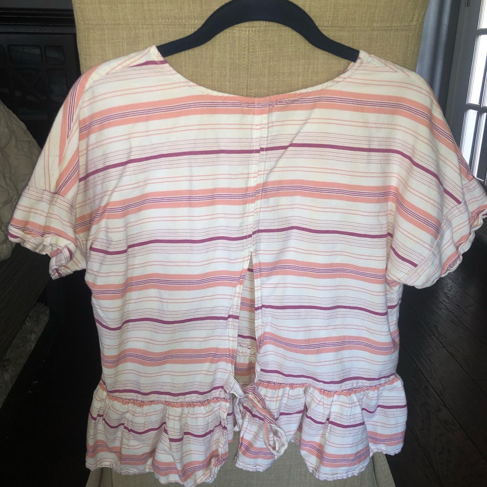 Pink stripped babydoll top